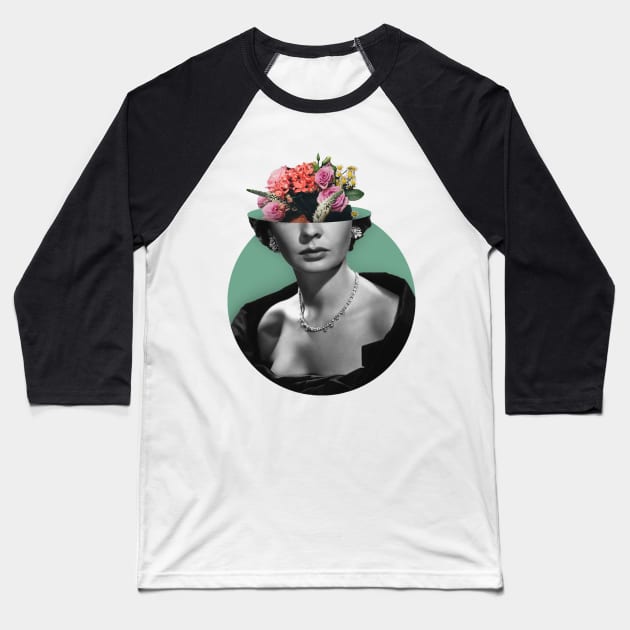 Jean Simmons Floral Baseball T-Shirt by Mellamanpel